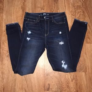 Hollister Super Skinny high rise dark blue jeans